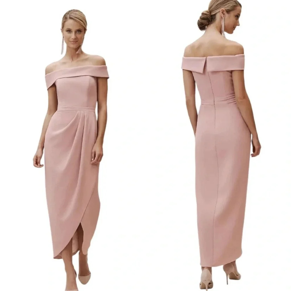 BHLDN Pink Off-Shoulder Dress